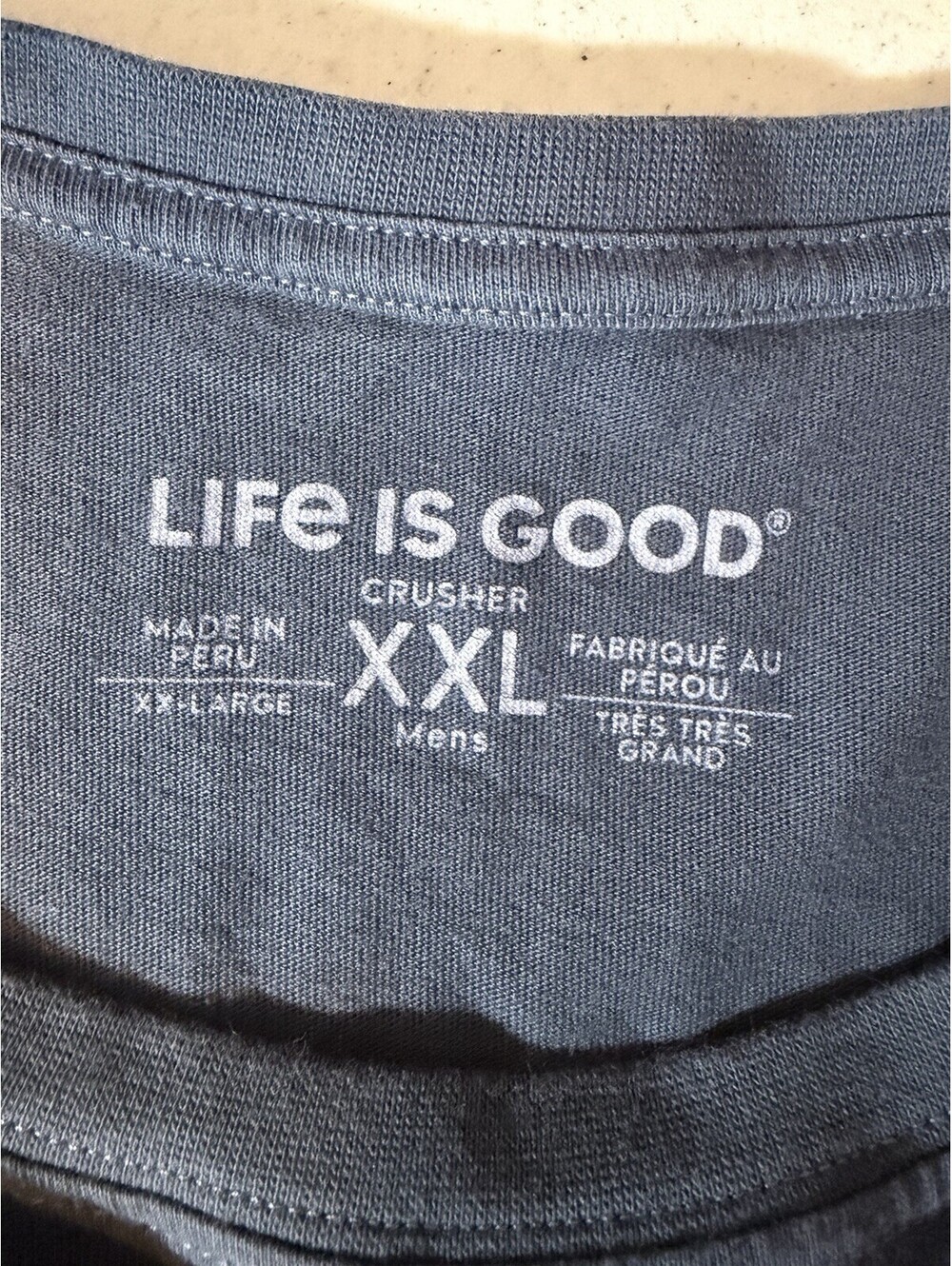 Life Is Good Crusher T Shirt Mens XXL Blue Papa Bear Graphic Short Sleeve Casual - Picture 4 of 7